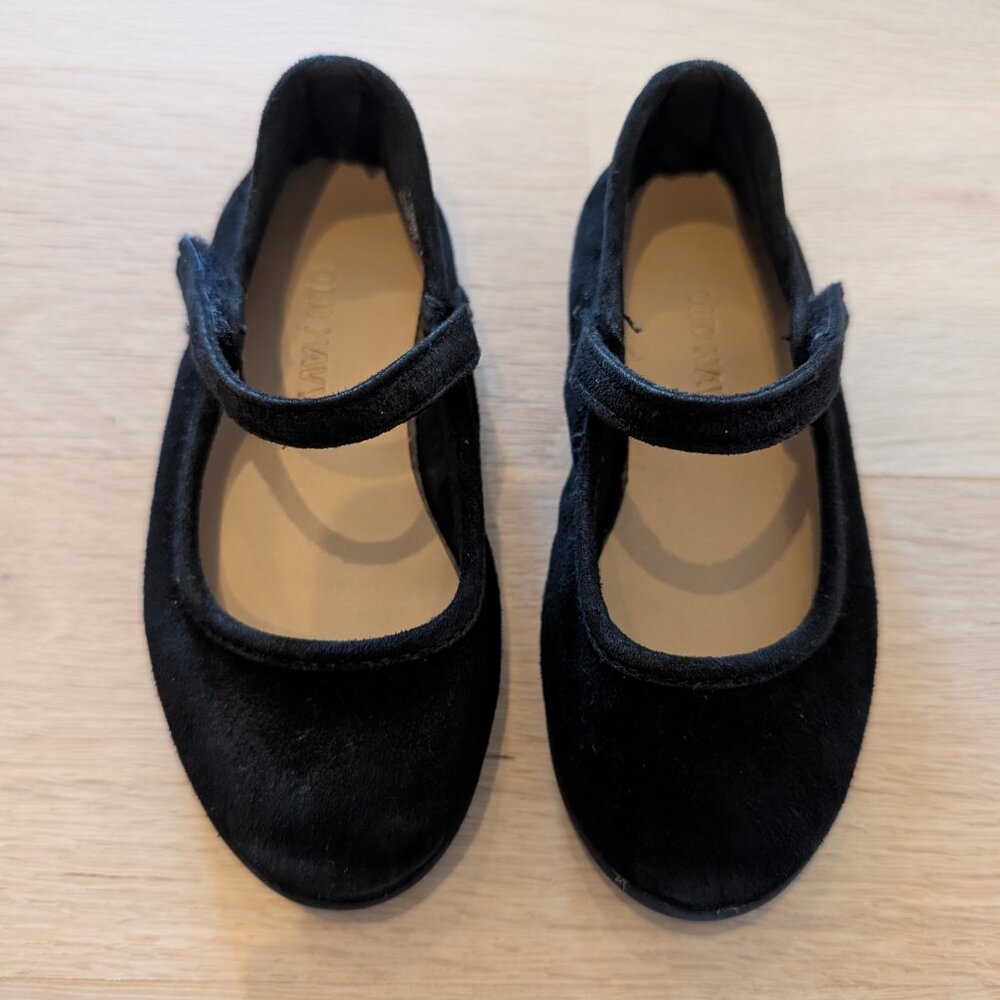Old Navy Toddler Girls Black Jack, Suede, Mary Jane Flats, Size 7